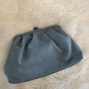 Universal Thread Classic Blue Suede Kiss-Lock Clutch